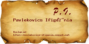 Pavlekovics Ifigénia névjegykártya